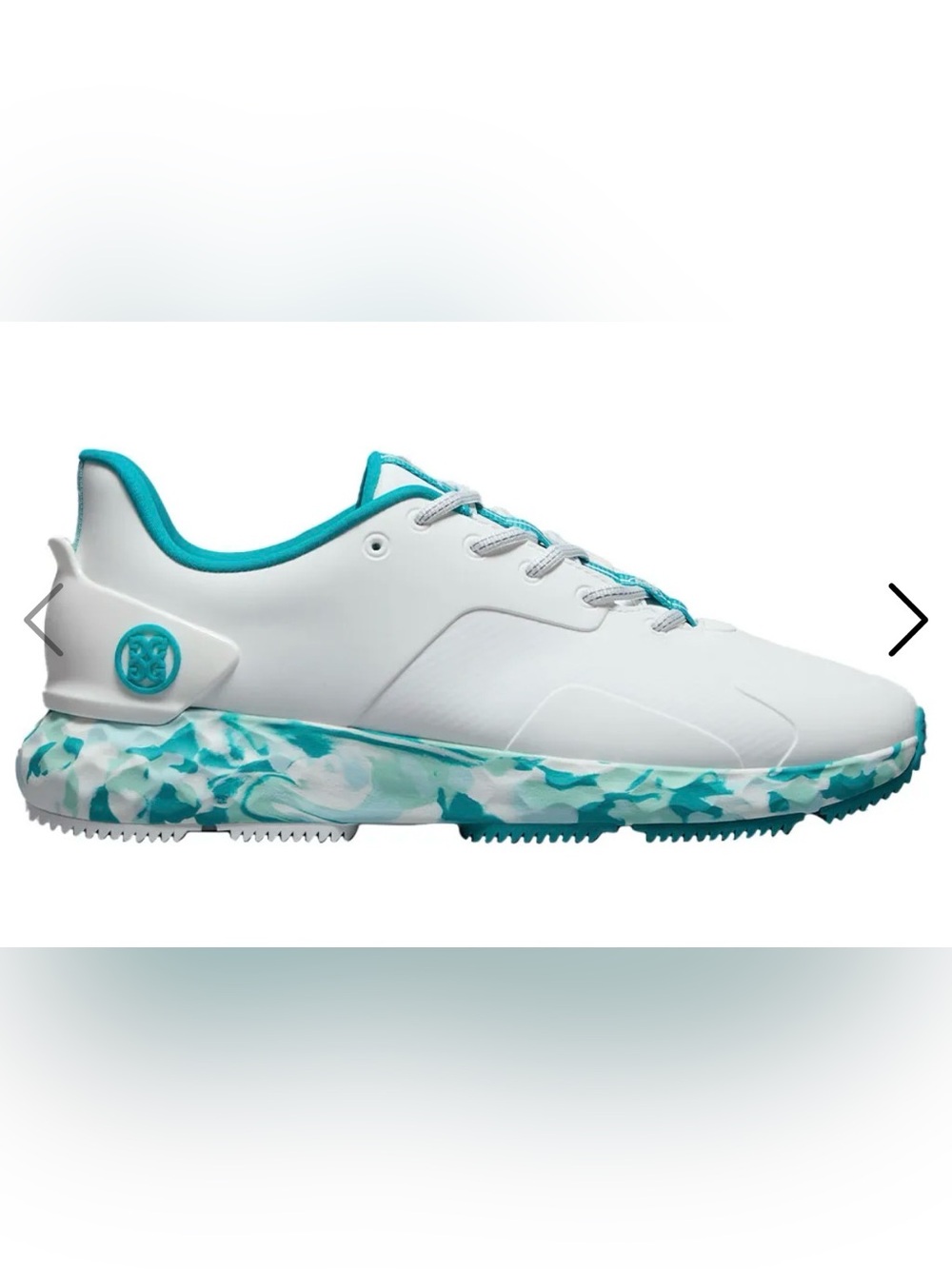 G/FORE White and Teal Men's Golf Shoe